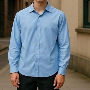 EUC Men’s Unlisted (by Kenneth Cole) Dress Shirt 18-18.5 36/37 2Xl Blue